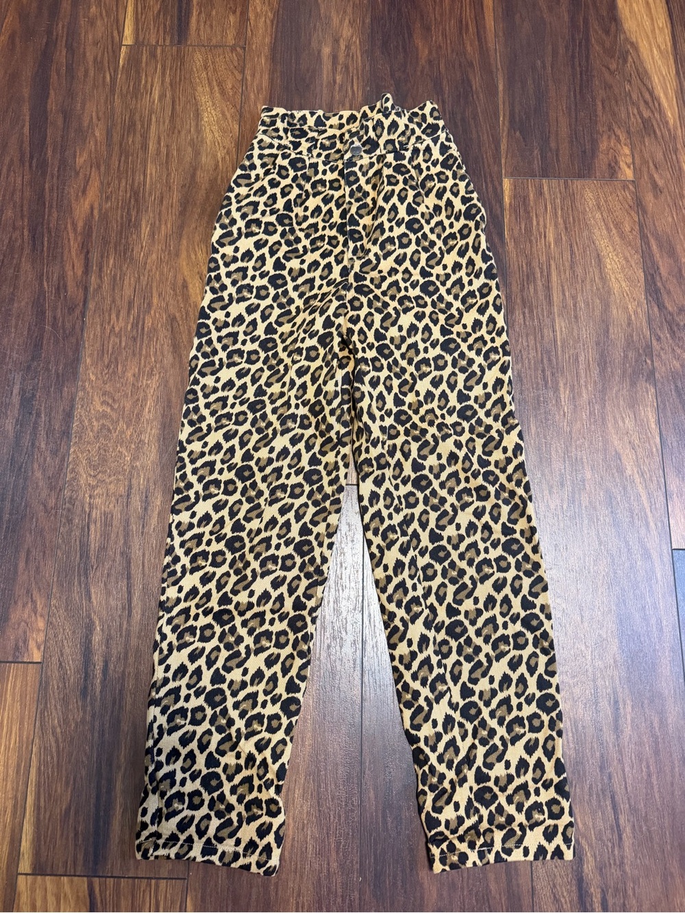 Women’s Leopard Print High-Waist Pants - Tan/Black